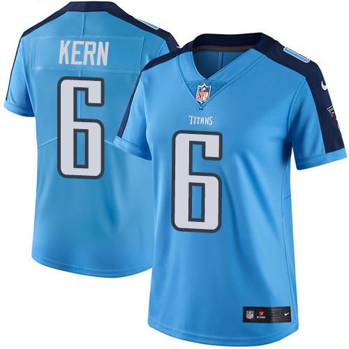 Nike Titans #6 Brett Kern Light Blue Women's Stitched NFL Limited Rush Jersey